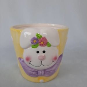 Easter Bunny Ceramic Planter, Spring